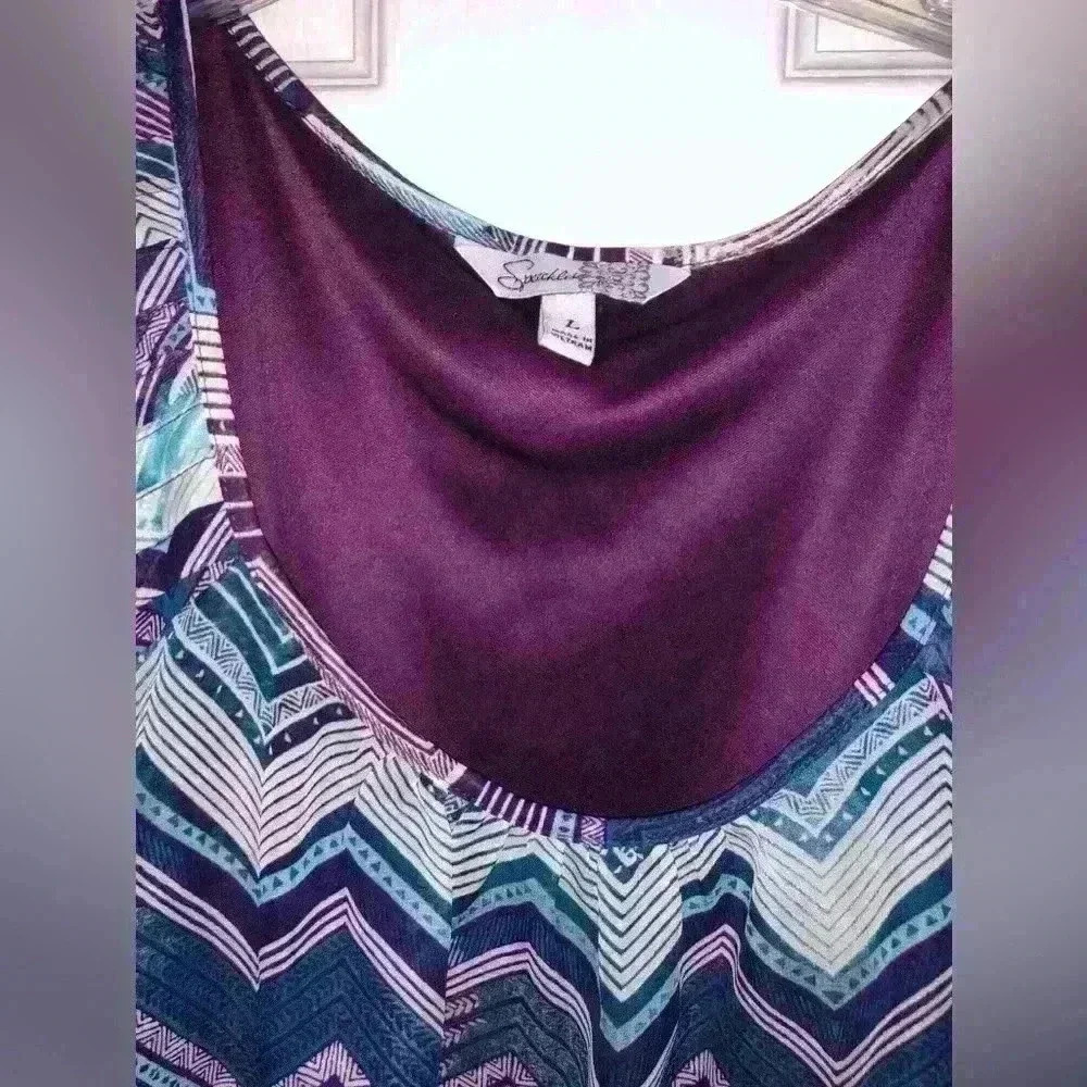 SPEECHLESS Chevron dress size L - Picture 4 of 5